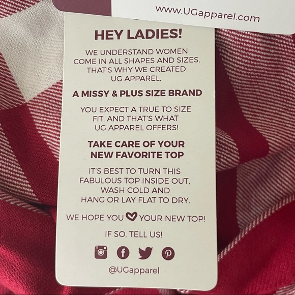 WASHINGTON STATE COUGARS NWT RED AND WHITE BUFFALO CHECK PLAID BLOUSE TOP MEDIUM - Picture 6 of 10